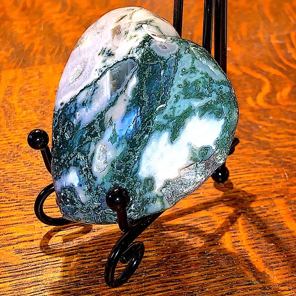 MOSS AGATE DRUZY HEART CRYSTAL NATURAL QUARTZ GEMSTONE NEW HEALING STONES - Picture 4 of 14